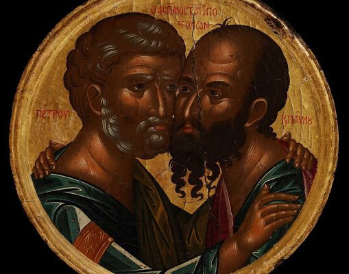 The Icon of the Embrace of the Apostles Peter and Paul